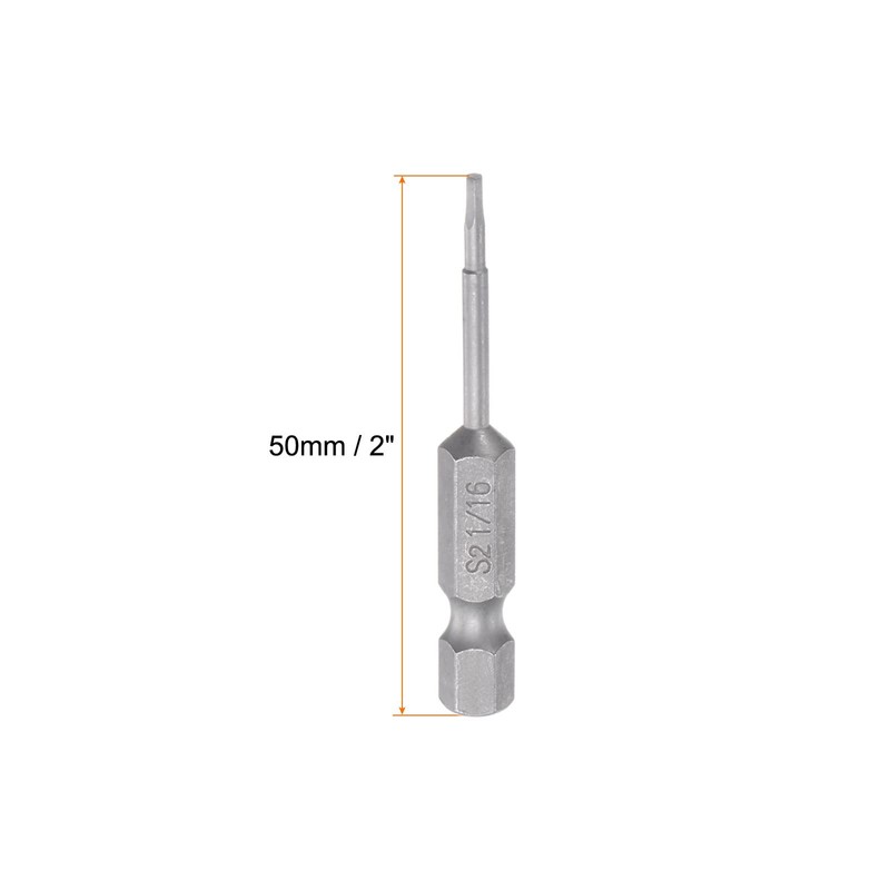HARFINGTON 1/16" Hex Screwdriver Bit SAE 1/4" Hex Shank 2"