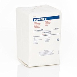 Topper 8 Gauze Swab, 8 Ply, 10cm x 10cm, Pack of 100