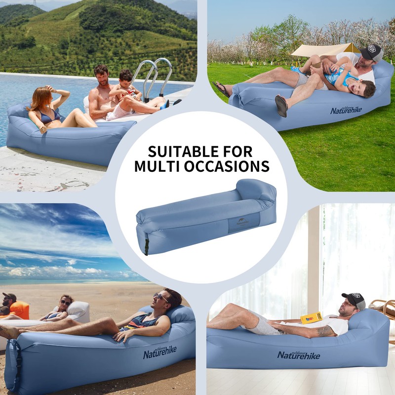 Naturehike Inflatable Recliner Chair, Waterproof Inflatable Sofa with Portable Backpack,