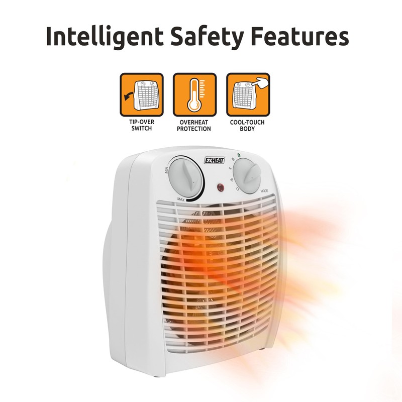 EZ-HEAT 750/1,500 Watt Portable Indoor Space Heater with Adjustable Thermostat,