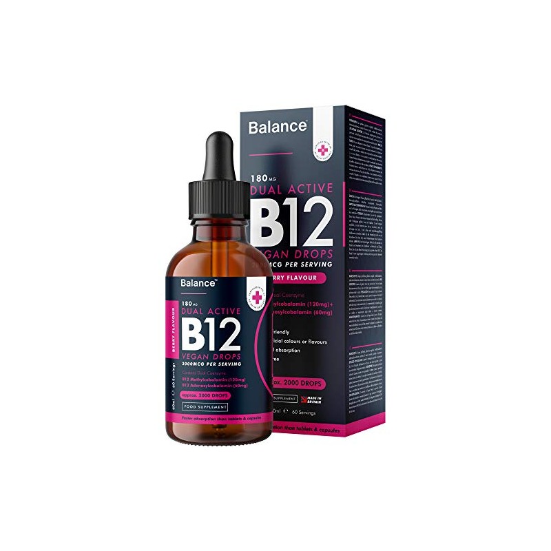 Balance Vitamin B12 Liquid Drops - High Strength 3000mcg -