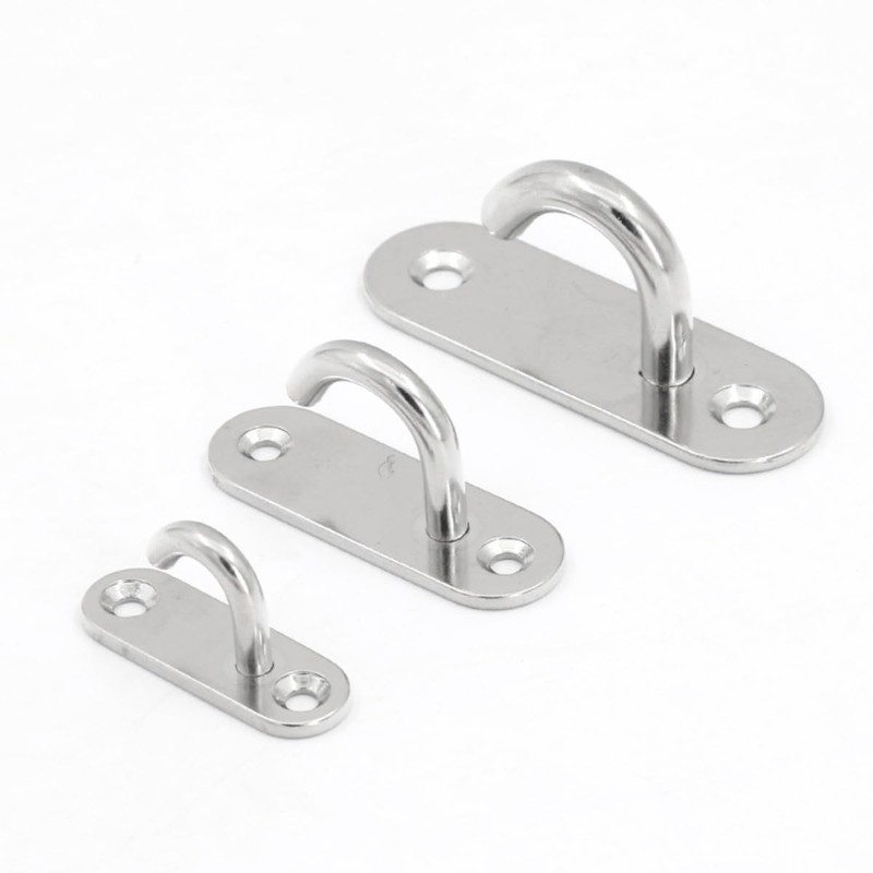 HOUSON 6 Pack M5 Stainless Steel Ceiling Hooks, Oval Open