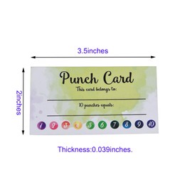 Jsehchya 120 PCS Behavior Reward Punch cards for Kids,suit for Classroom Student Awards Loyalty,Reward Customer Business Incentive Loyalty (water color)