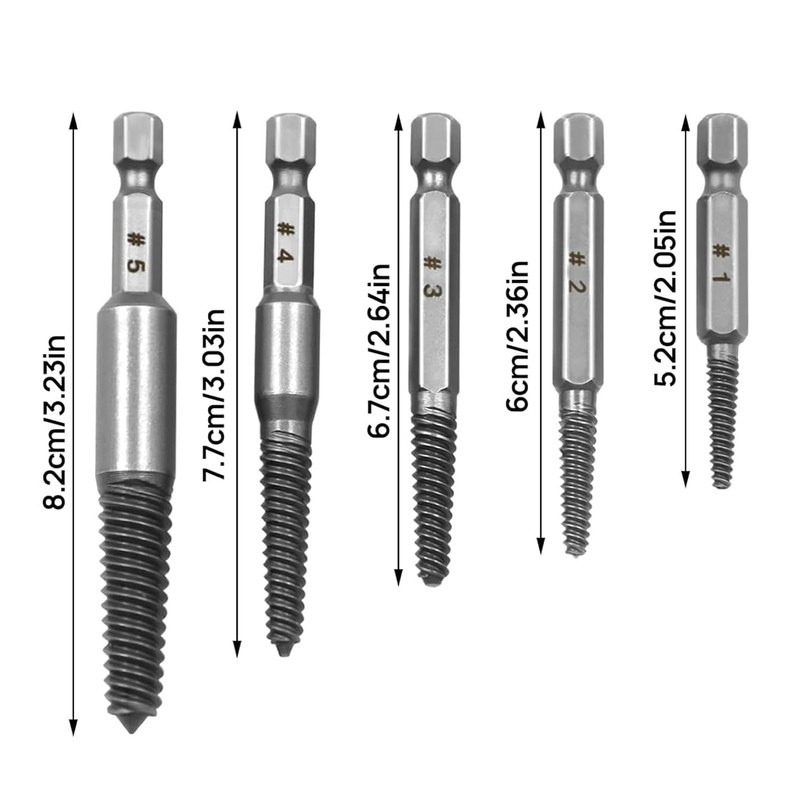 1/4" Hex Shank Easy Out Bolt Extractor Damaged Screw Remover
