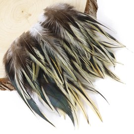 FEARAFTS 100 Pcs Black Rooster Hackle Feathers for DIY Crafts Fly Tying Dream Catchers Decoration 4-6 inches