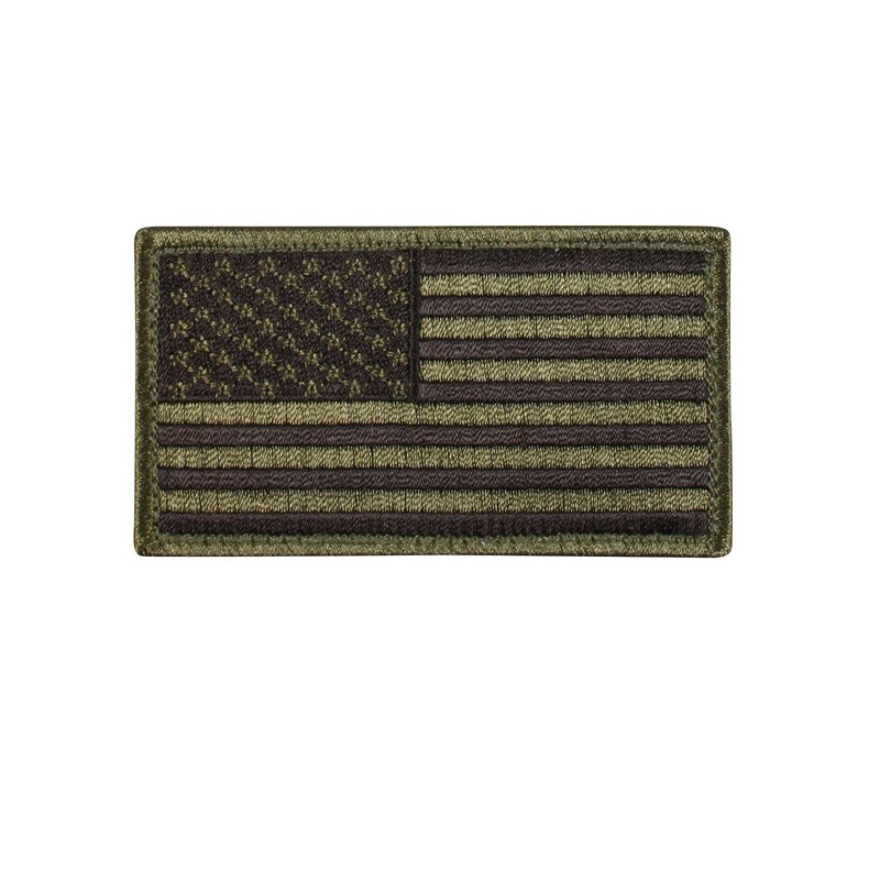 Olive Drab US Regular Flag Patch with Hook Loop Closure