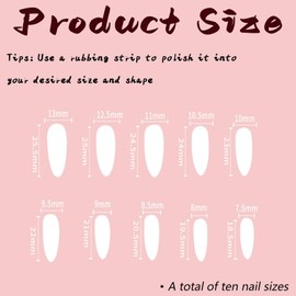 24pcs Short Red False Nails, Glossy Removable Fake Nails with Glue Elegant Full Cover Nails Women Girls Nail Art Accessories, Stick on Nails in 10 Sizes