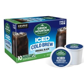 Starbucks Green Mountain Coffee Roasters, Original Black Iced Cold Brew K-Cup 10 Pods