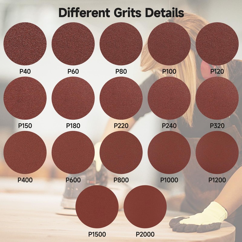 Sruhrak 100 Pcs 125mm Sanding Pads 120 Grit, 5 In