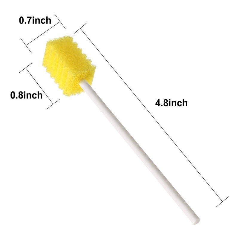 JIESI Disposable Oral Swabs,Sterile Sponge Mouth Swabs(Yellow)-100PCS