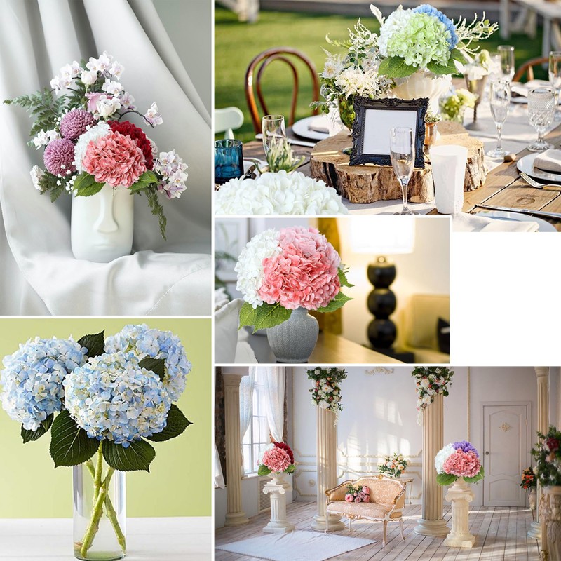 AWARDSEN 3Pcs 21 Inch Hydrangea Artificial Flower Fake Big Hydrangea