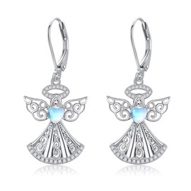 Angel Earrings Sterling Silver Guardian Angel Dangle Earrings Angle Mother's Day Jewellery for Women Mum