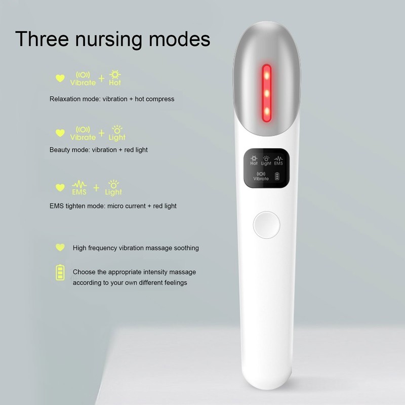 Eye Massage Pen Electric Hot Compress EMS Eye Massager Dark