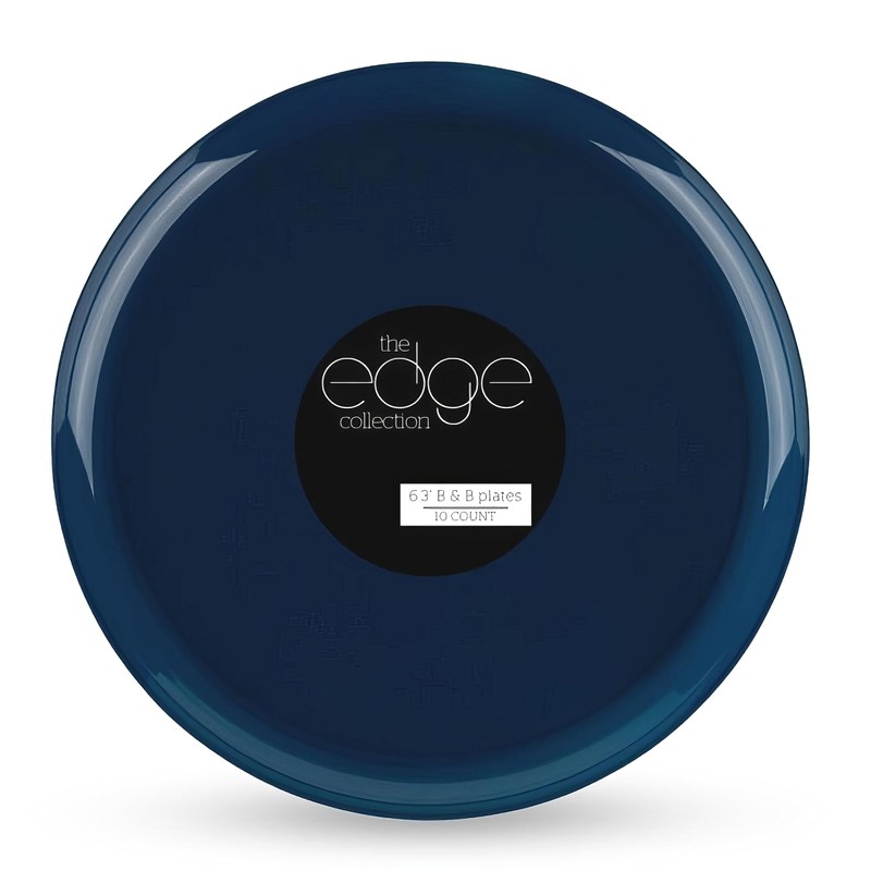Blue Sky Edge Collection Dark Blue Plastic Plates 6.3" -