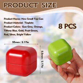 KUBDPQOR Tea Canisters for Loose Tea – Multifunctional Tin and Tea Box, Ideal for Tea and Coffee Storage, Spice Jars, Odour-Proof Tin, Empty Cans – Set of 8 in Various Colours