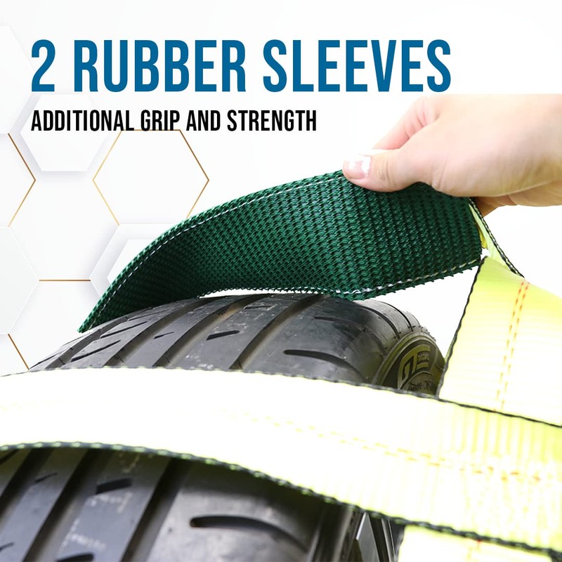 Boxer Tow Dolly Basket Straps with Twisted Snap Hooks and