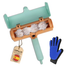 BuMart Pet Hair Remover Kit Roll + Clothes Hair Brush Reusable Sofa Clothes Carpet for All Kinds of Dog Cat Hair Long and Short (Green Roll + Glove)