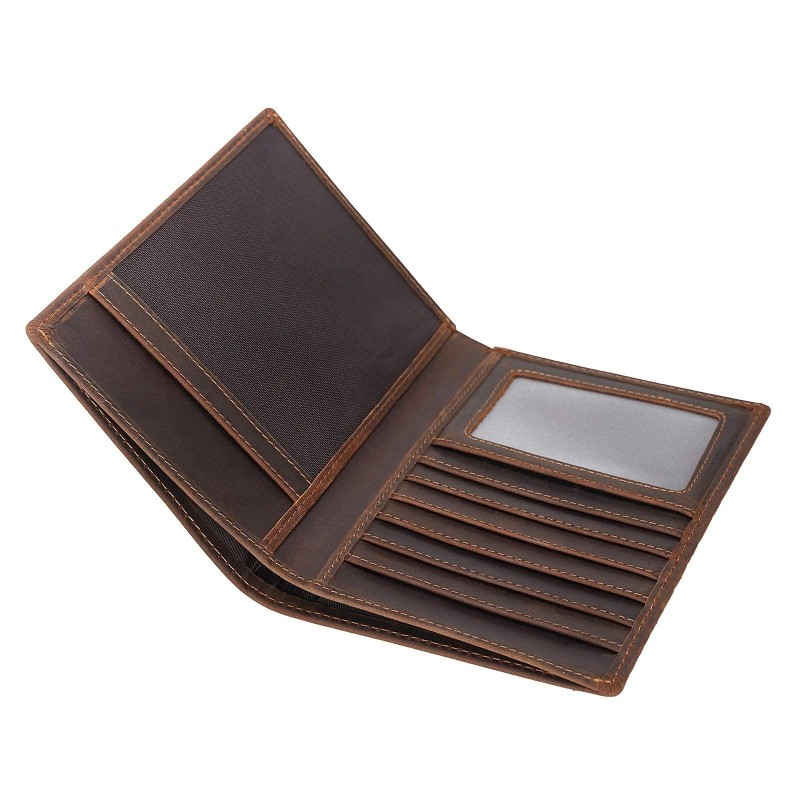 Polare Luxury RFID Blocking Leather Passport Holder Travel Wallet For