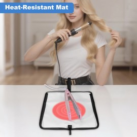 SITHON Hot Iron Holder & Mat, Heat Resistant Hair Tools Travel Bag Portable Hot Tools Organizer Cover Pouch for Curling Irons, Flat Irons, Hair Straightener and Styling Tools (Bag Only) (Black)