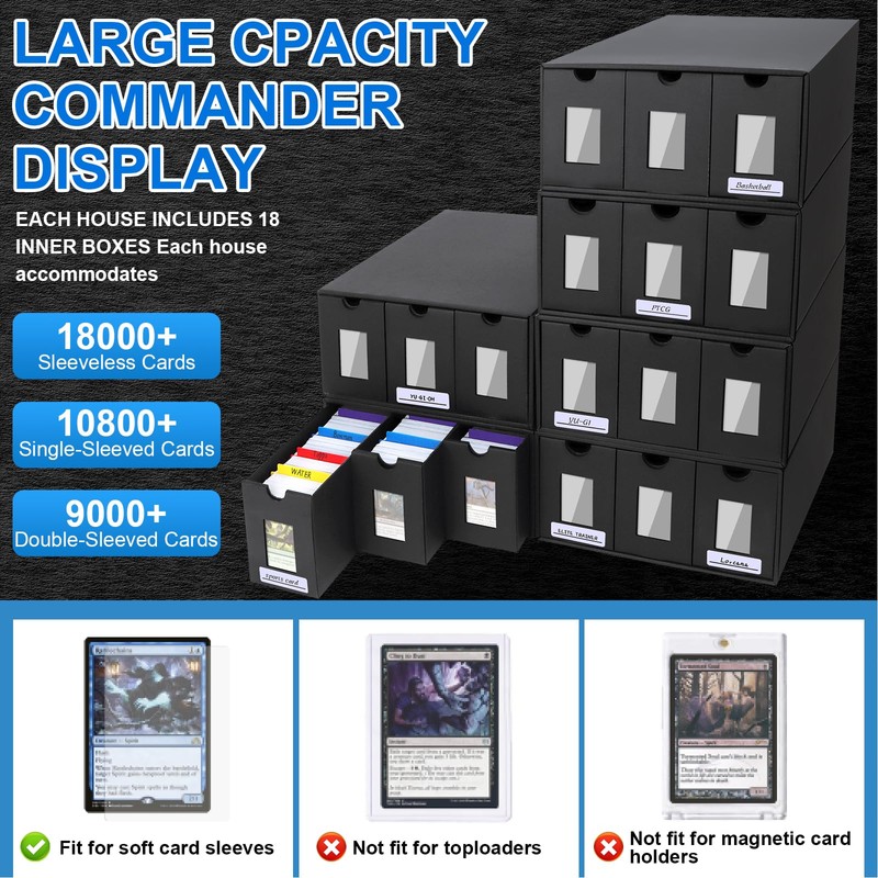 ATPWONZ Trading Card Storage Box, 18000+ Cards Deck Box for