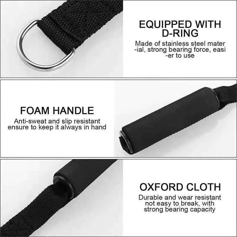 Cuerda de Tríceps KEJ KJ-JSWB Nylon Antideslizante 70cm Negro