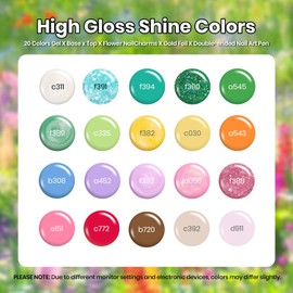 beetles Gel Polish beetles Gel Nail Polish Set 20 Colors Pastel Gel Polish with Glossy&Matte Top Coat Base Coat, Pink Purple Blue Green White Trendy Color Glitter Uv Embrace Nature Gift for Women & Girls