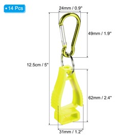 PATIKIL Glove Clips, 14 Pack Gloves Holder Clip Glove Belt Keeper Work Gloves Grabber Helmet Hanger for Construction Worker, Yellow