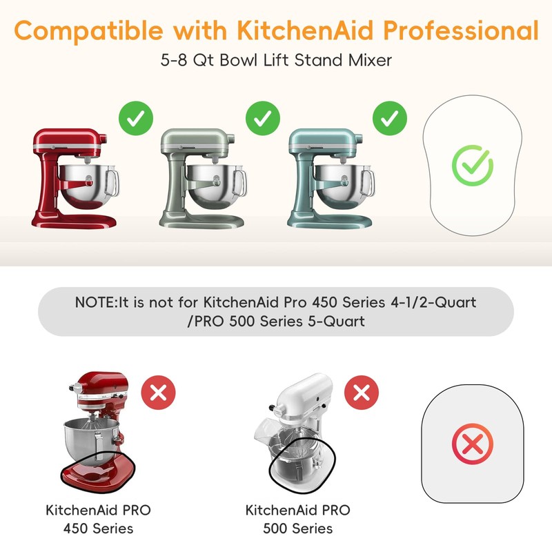 Ottkids Bamboo Mixer Slider Mat for KitchenAid 5-8 Qt Tilt