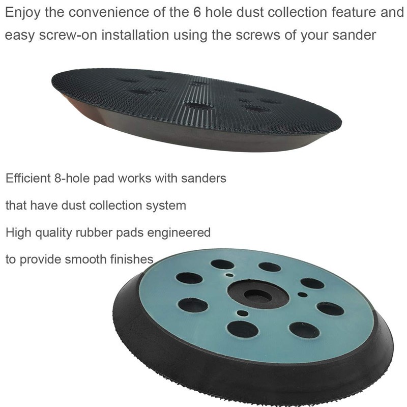 2 Pack 5 Inch 8 Hole Replacement Sander Pad for