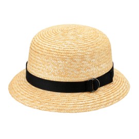 Manon UK-H112 Straw Crochet Taisho Hat Straw Hat, natural