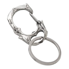 ArtemisClassic Baroque Carabiner Keyring ACK0057 Men Women Brand Jewelry Key Chain Key Ring Key Chain Key Case, Silver