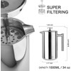 Secura French Press Coffee Maker, 304 Grade Stainless Steel Insulated