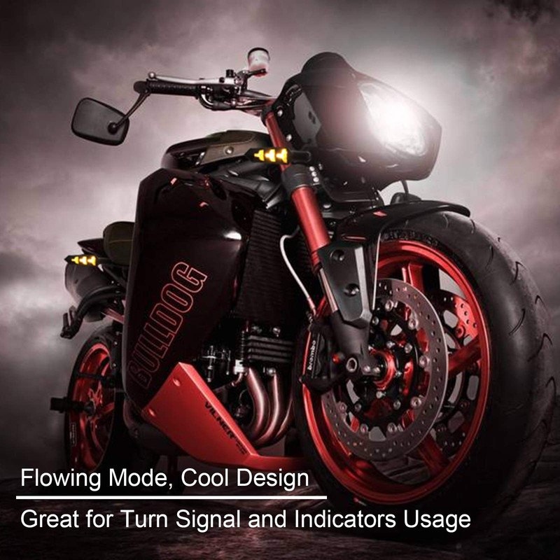 Kinstecks 4PCS Motorcycle Turning Indicators Flowing Turn Signal Lights 12V