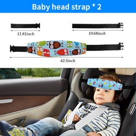 OUDQFCJ 2 PCS Kopfhalterung Kindersitz Einstellbare Laufställe Schlaf Stellungsregler Kinderwagen Kindersitz Befestigung Riemen Kopf Halter