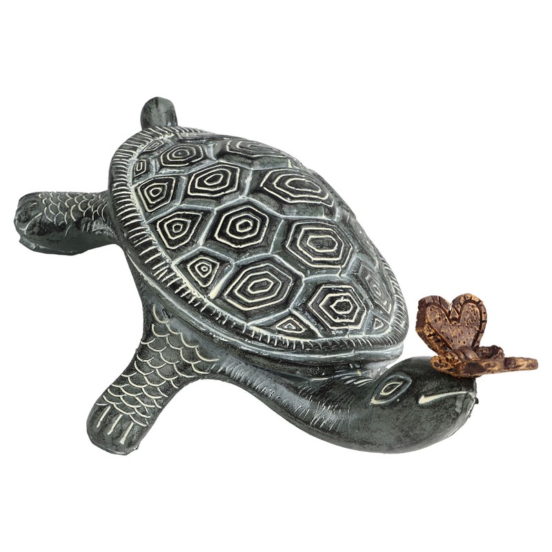 Turtle Butterfly Garden Statue Resin Fade Proof Weather Resistant Curious