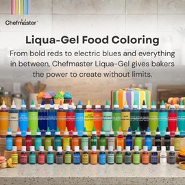 Chefmaster - Holiday Colors Liqua-Gel Food Coloring Kit - Water-Based Food Coloring Gel - 4 Pack - Highly Pigmented, Create Vividly Colored Desserts, Christmas, XMas - Made in the USA