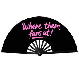 zyinoant 13 Inch Fans for Line dancing, Where Them Fans At Clack Fan, Boots on The Ground Hand Fan, Line Dance Popping Fan for Dance, Party, Decoration, Festival (Type 3)