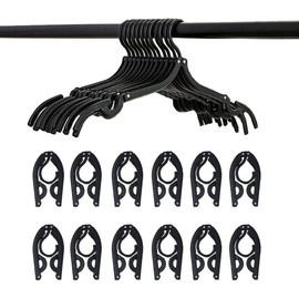 12 Pack Black Travel Hangers - Portable Folding Clothes Hangers Travel Accessories Foldable Clothes Drying Rack for Travel