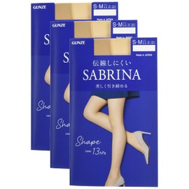 Gunze SB520 Women's Stockings, Sabrina, 3 Pairs Set, Shape, Tightens Beautifully, Difficult to Run, beige (natural beige), L–LL