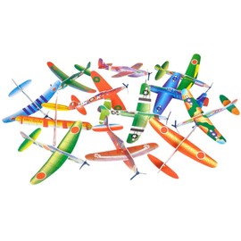Zugar Land Flying Glider Plane - 12 Pack (8") Small Model Aircrafts in Assorted Designs. Each Comes in Colorful Envelope. Great Party Favor, Carnival Prizes (12 Pieces)