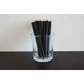 allpremio Pack of 50 Ballpoint Pens Black Quality – Black Refill Line Width M – Indelible according to ISO 12757-2 – Economy Pack Retractable Ballpoint Pens with Metal Clip Refillable