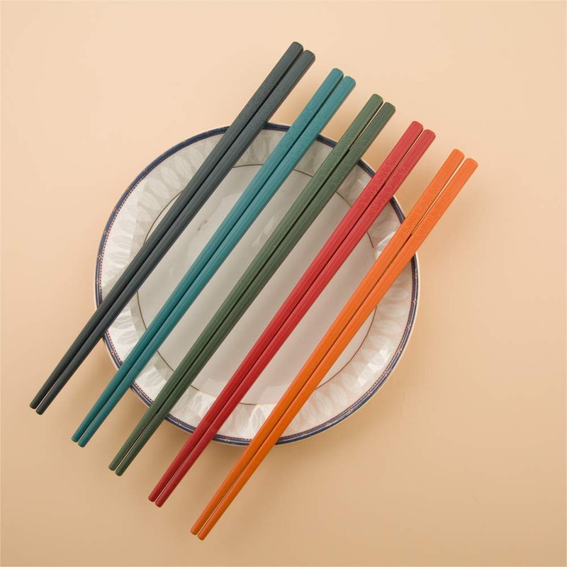 HuaLan Colorful Fiberglass Chopsticks, Dishwasher Safe Chopstick, Reusable Non-slip Chop