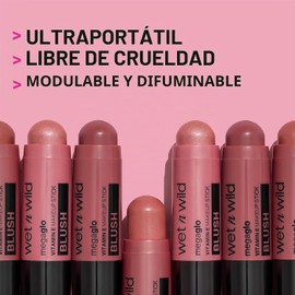 Wet n Wild MegaGlo Rubor en Barra Peach Bums Blush Cremoso en Stick de Alta Pigmentación para Mejillas con Acabado Natural y Brillante Rubor Portátil, Vegano, Cruelty Free, Larga Duración y Fácil de Difuminar para Todo Tipo de Piel