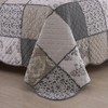 ABREEZE Grey Rose Floral Patchwork Quilts Cotton Queen Size Quilted