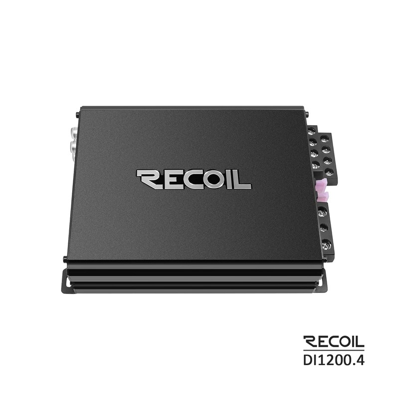 Recoil DI1200-4 Full-Range Class-D 4-Channel Car Audio Amplifier, 2,400 Watts,