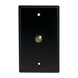 HXH 1-Port Single-Gang Coax Wall Plate, F-Type Connector, Black, 1-Pack