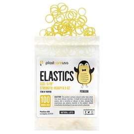 1000 (5/16" Penguin, Heavy 6.5 Oz) Orthodontic Latex Elastic Rubber Bands for Braces - Multi-Size Dental Elastics Kit, Heavy-Duty Ortho Bands for Gap Closure & Teeth Alignment (10 Bags of 100)