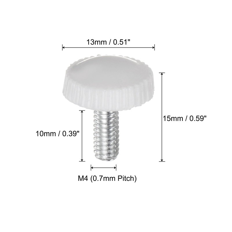QUARKZMAN 20pcs M4 x 10mm Threaded Knurled Handle Knobs Thumb