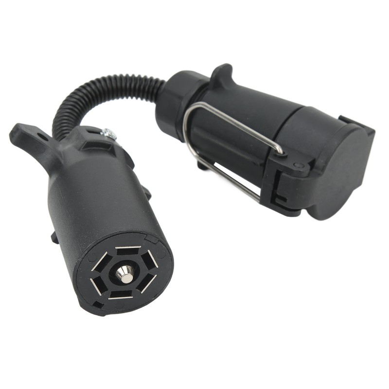 7 Way Round Trailer Plug Adapter Wire Connector RV Truck