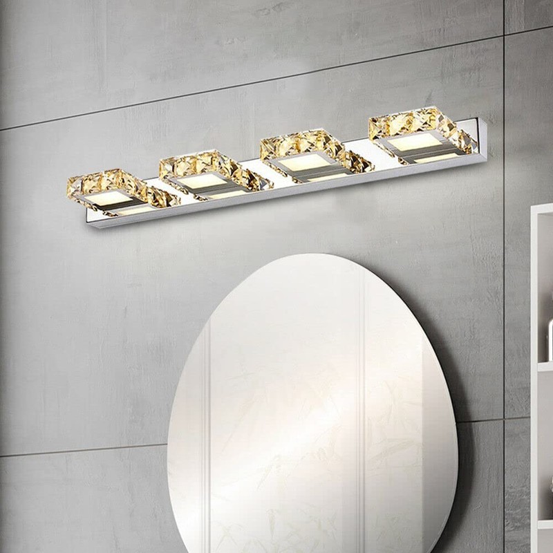Crystal Vanity Light, Bathroom Lighting Chrome Toilet Vanity Light Wall